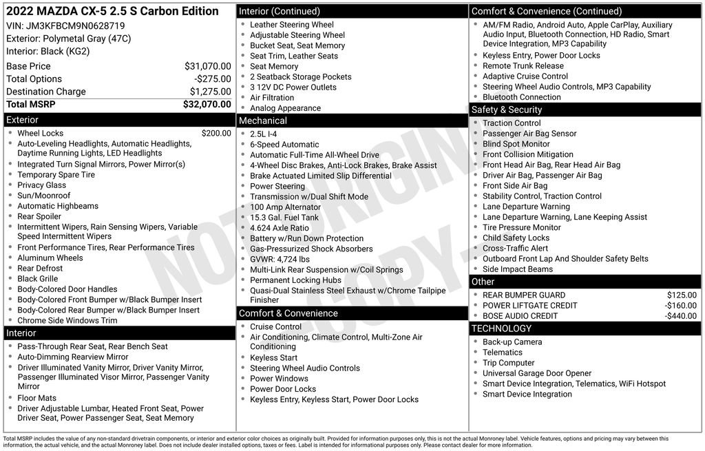 Used 2022 MAZDA CX-5 Carbon Edition image 40