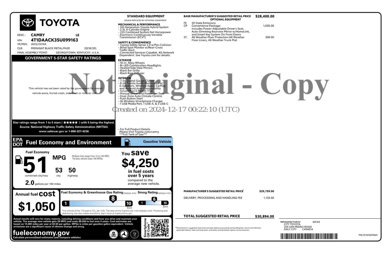 Used 2025 Toyota Camry LE w/ Convenience Package image 52