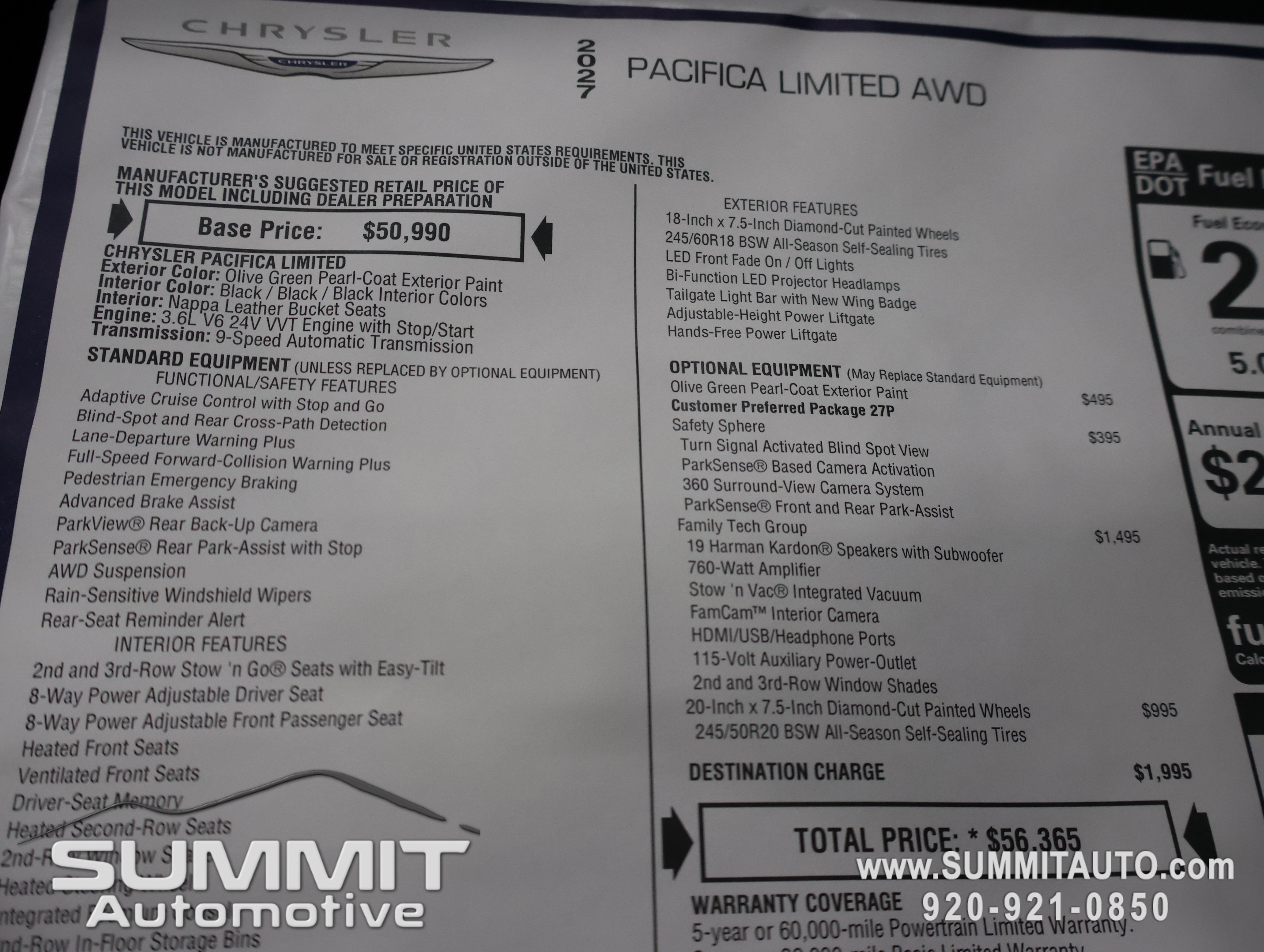 New 2027 Chrysler Pacifica Limited AWD/4WD image 45