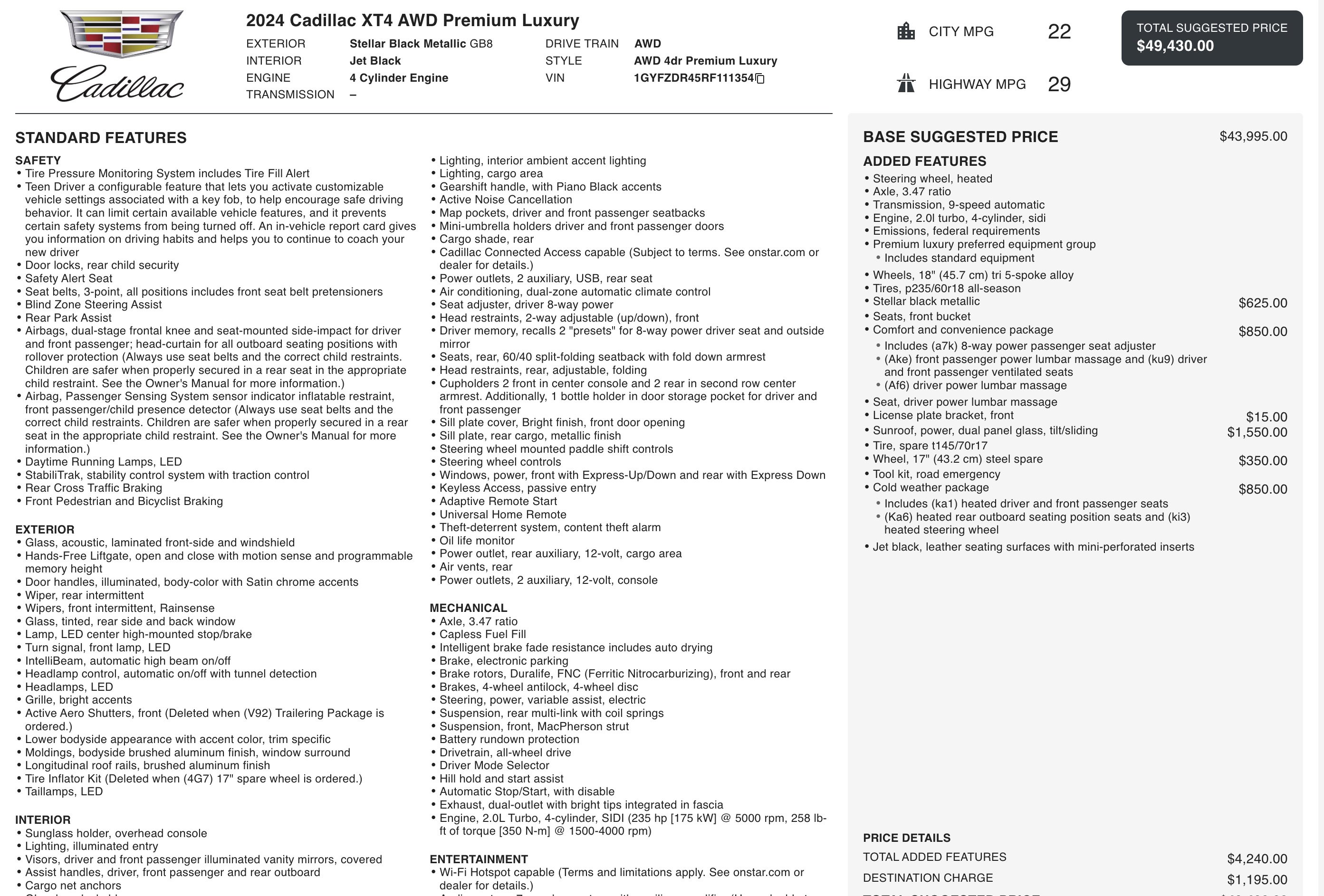 Used 2024 Cadillac XT4 Premium Luxury image 4