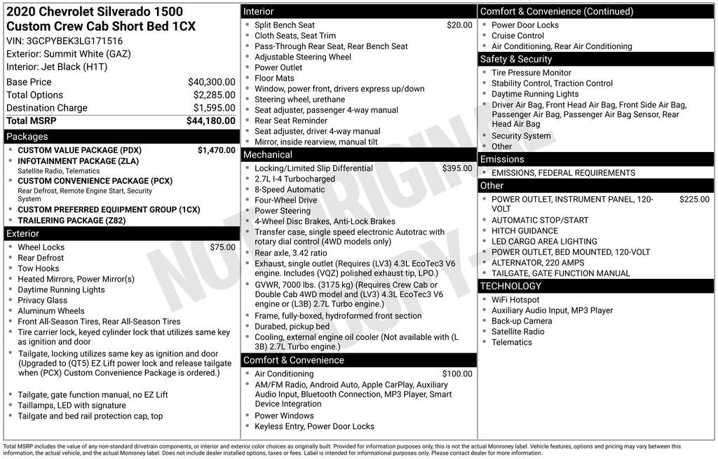 Used 2020 Chevrolet Silverado 1500 Custom w/ Custom Value Package image 15