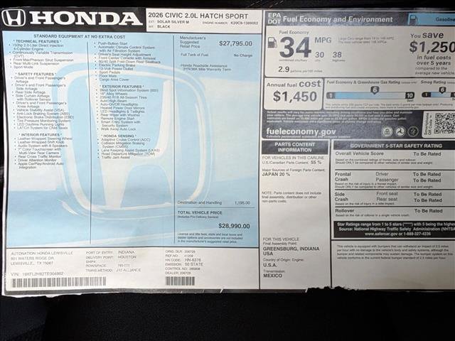 New 2026 Honda Civic Sport image 17