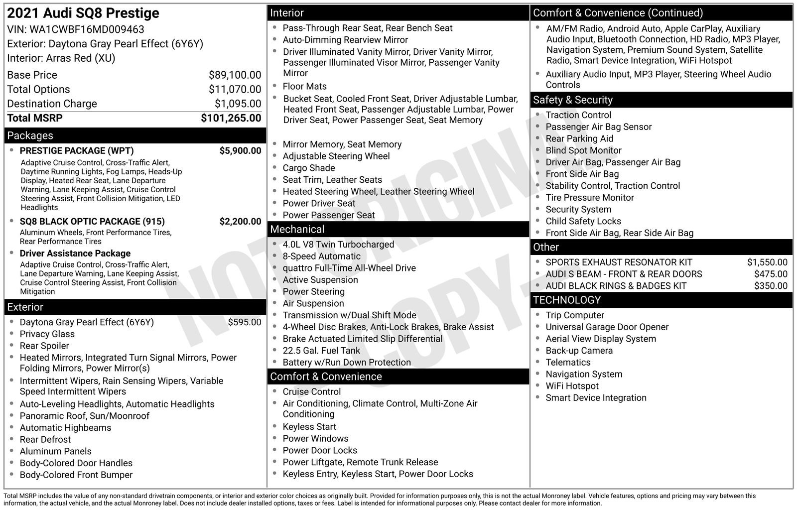 Used 2021 Audi SQ8 Prestige w/ Prestige Package image 29