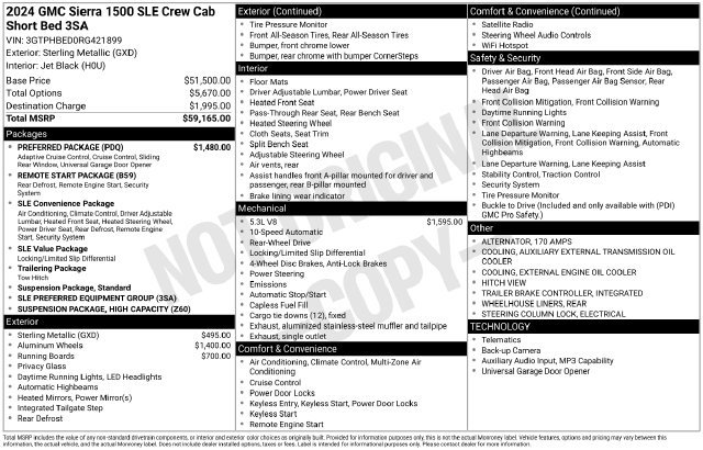 Certified 2024 GMC Sierra 1500 SLE w/ Preferred Package RWD image 7