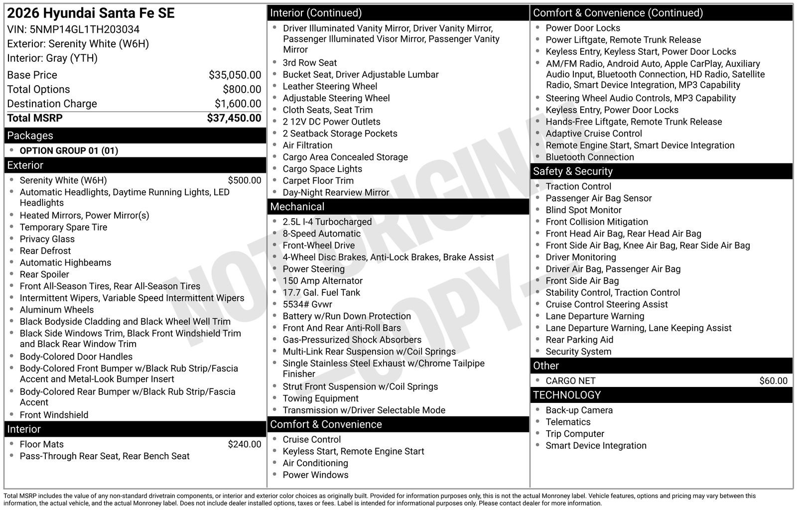 New 2026 Hyundai Santa Fe SE FWD image 4