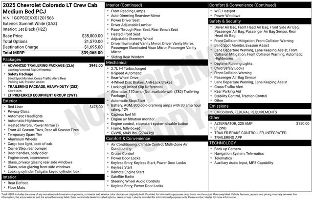 New 2025 Chevrolet Colorado LT w/ Advanced Trailering Package image 2