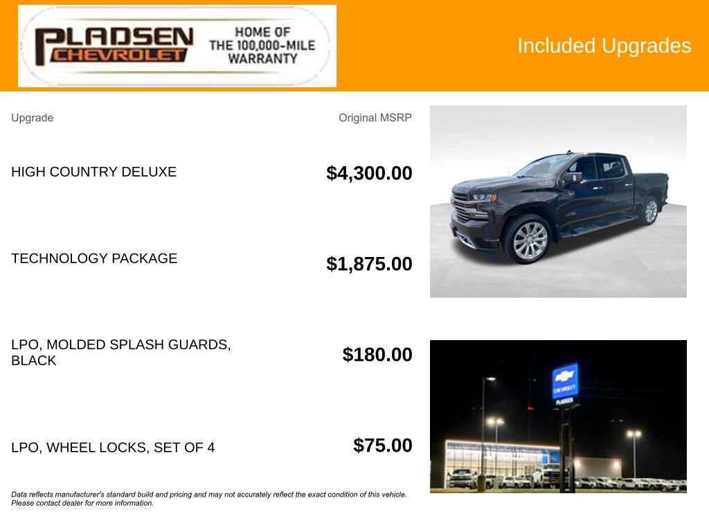 Used 2020 Chevrolet Silverado 1500 High Country w/ Technology Package AWD/4WD image 14