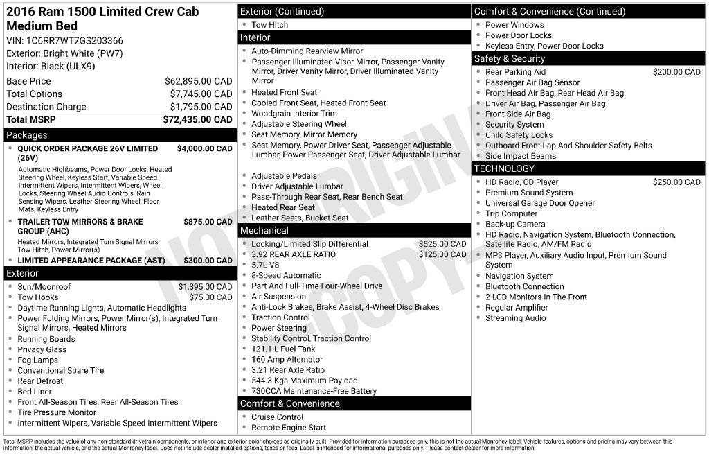Used 2016 RAM 1500 Limited AWD/4WD image 44