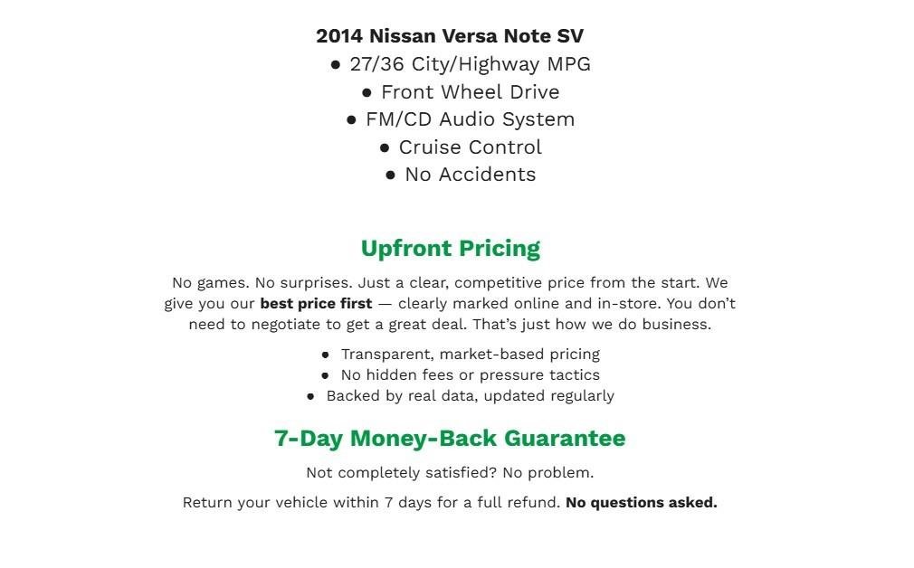 Used 2014 Nissan Versa Note SV image 2