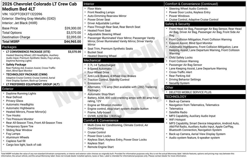 New 2026 Chevrolet Colorado LT w/ LT Convenience Package AWD/4WD image 9