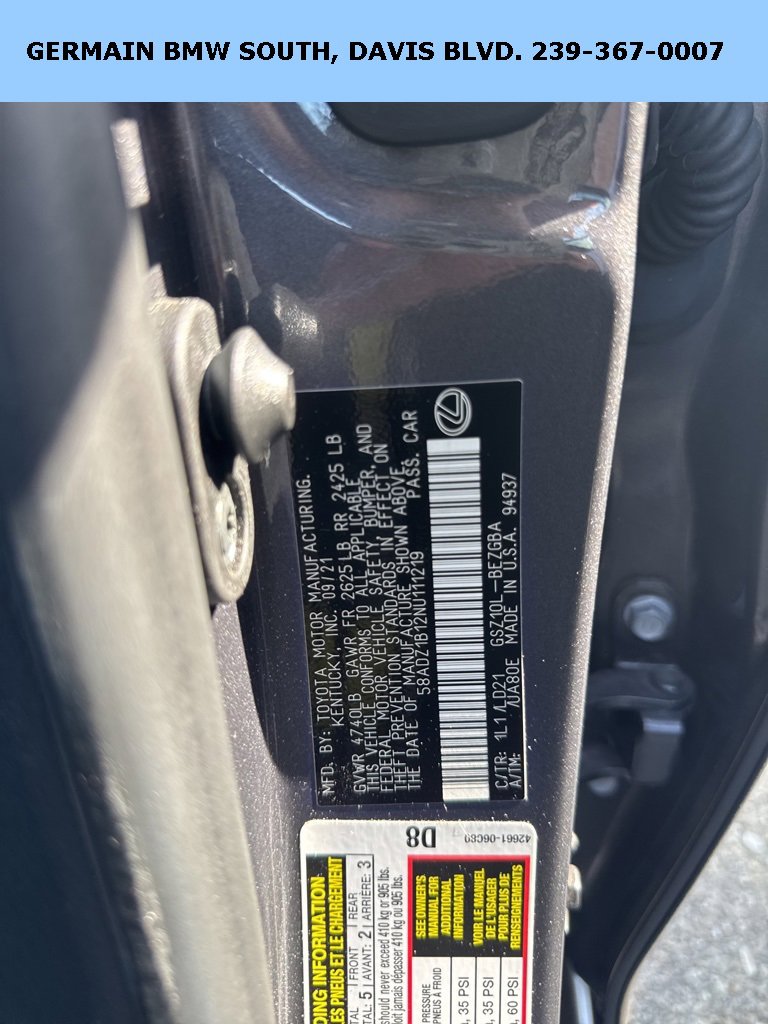 Used 2022 Lexus ES 350 w/ Premium Package image 46