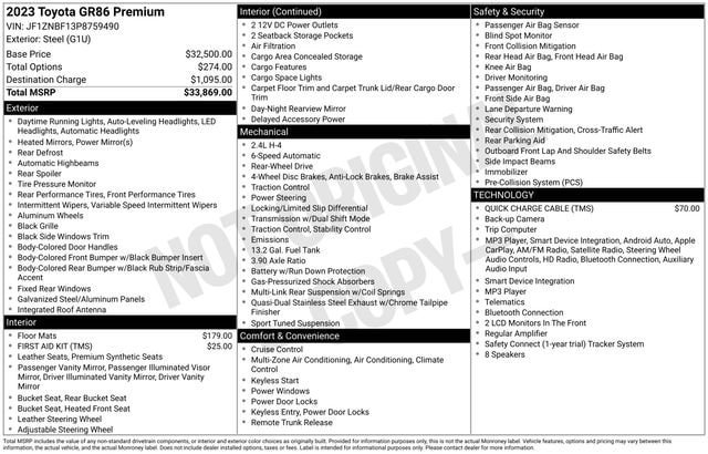 Certified 2023 Toyota GR86 Premium RWD image 31