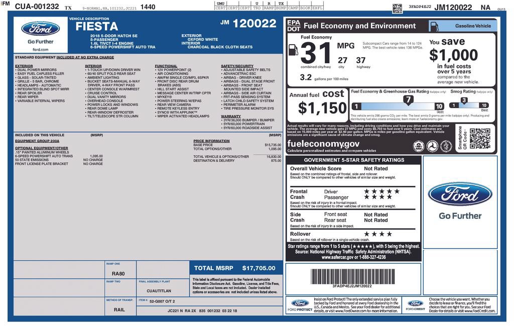 Used 2018 Ford Fiesta SE FWD image 36