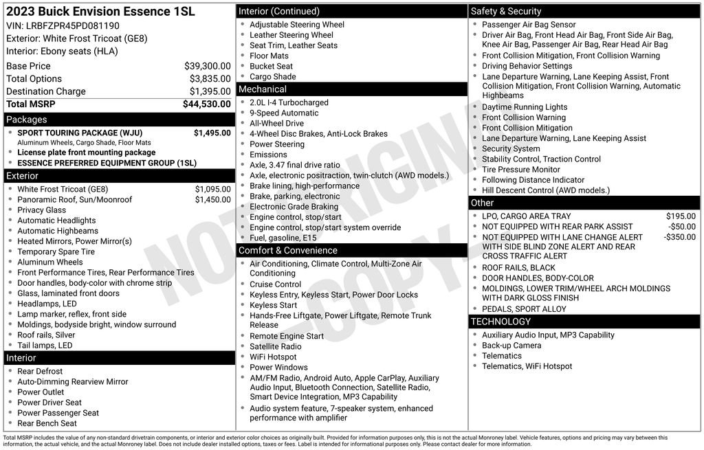 Used 2023 Buick Envision Essence w/ Sport Touring Package image 2