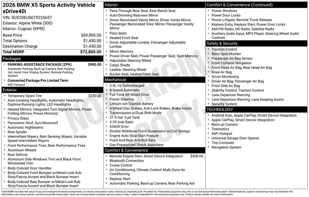 Used 2026 BMW X5 xDrive40i w/ Parking Assistance Package AWD/4WD image 5