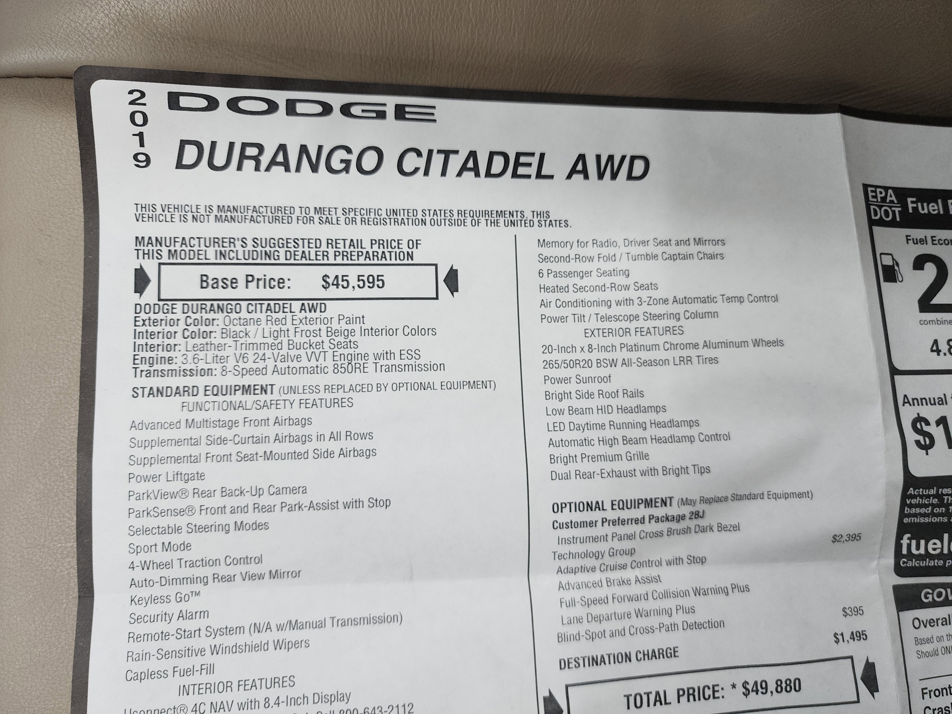 Used 2019 Dodge Durango Citadel w/ Technology Group image 60