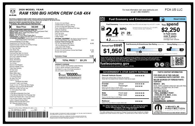 Used 2020 RAM 1500 Big Horn AWD/4WD image 3
