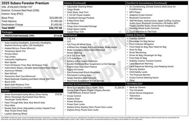 Used 2025 Subaru Forester Premium w/ Protection Package image 8
