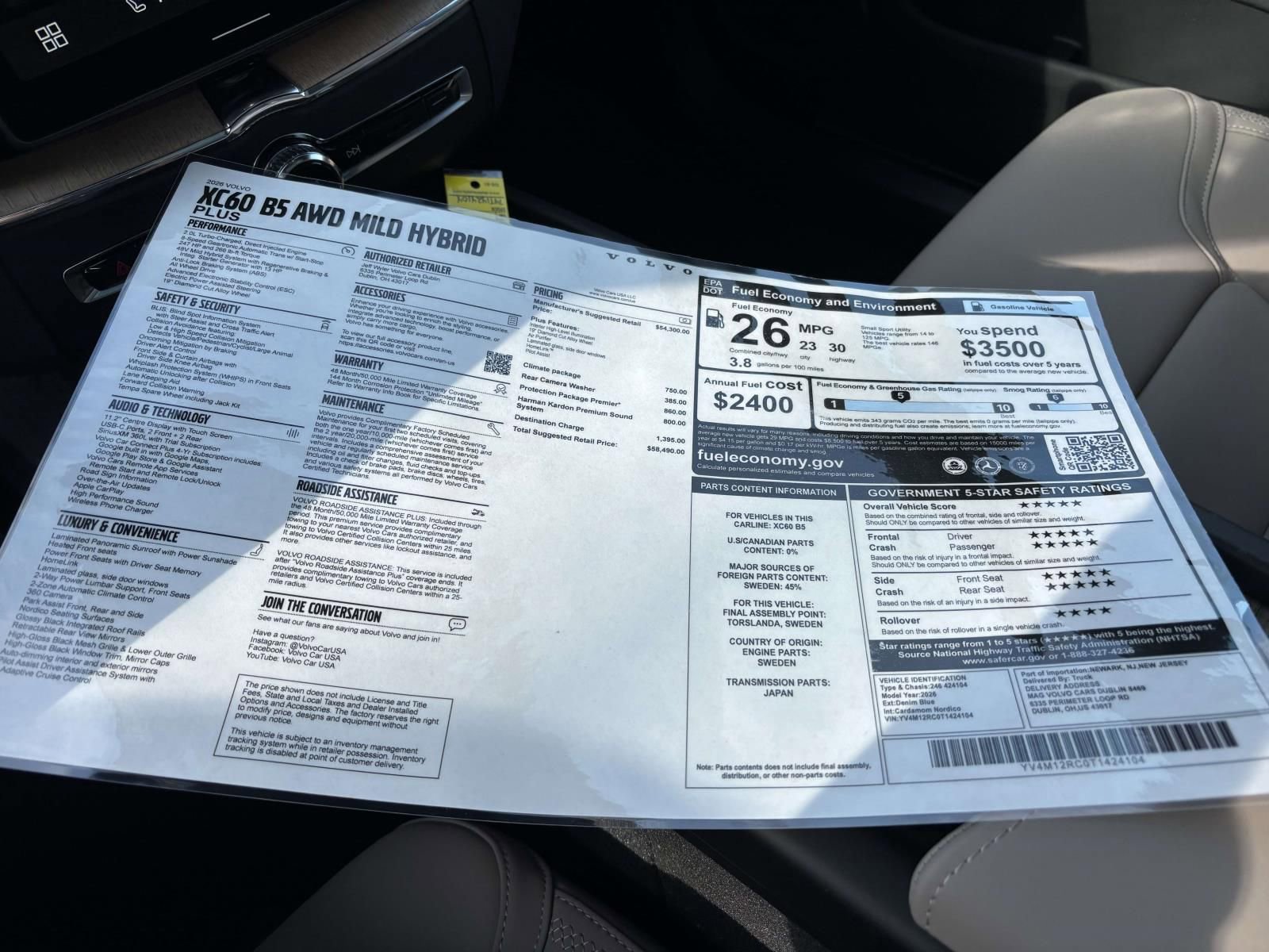 New 2026 Volvo XC60 B5 Plus w/ Protection Package Premier image 32