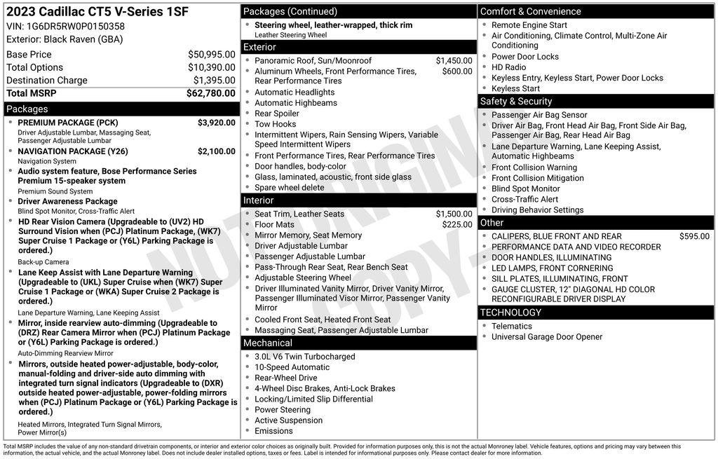 Certified 2023 Cadillac CT5 V w/ Premium Package image 10