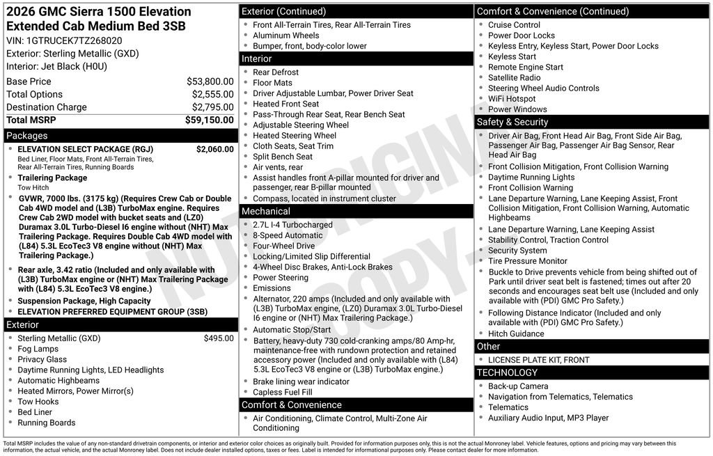 New 2026 GMC Sierra 1500 Elevation w/ Elevation Select Package image 4