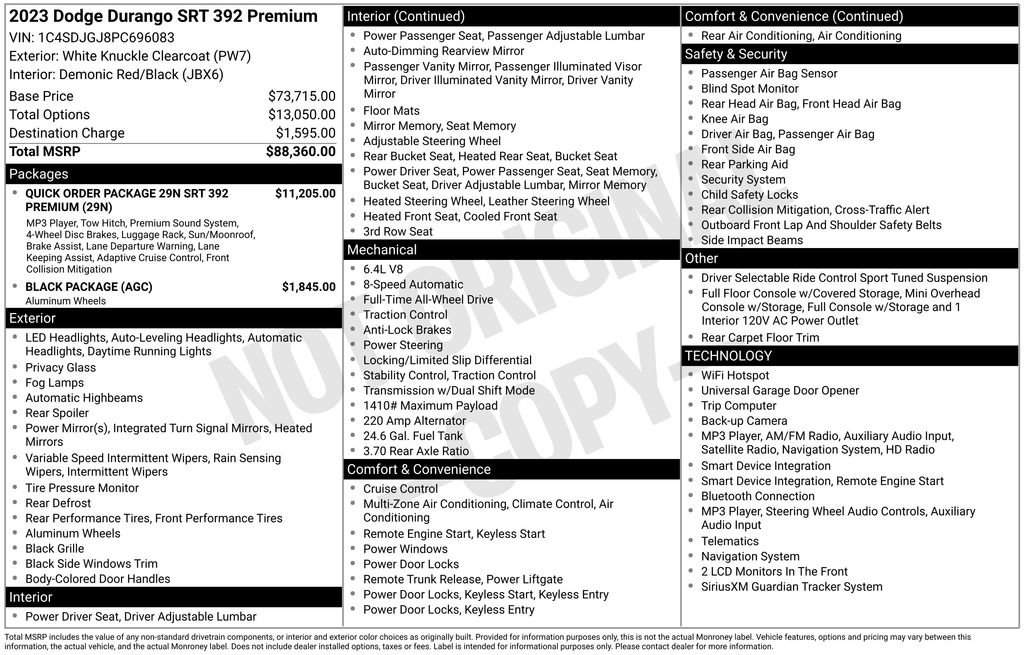 Used 2023 Dodge Durango SRT AWD/4WD image 5