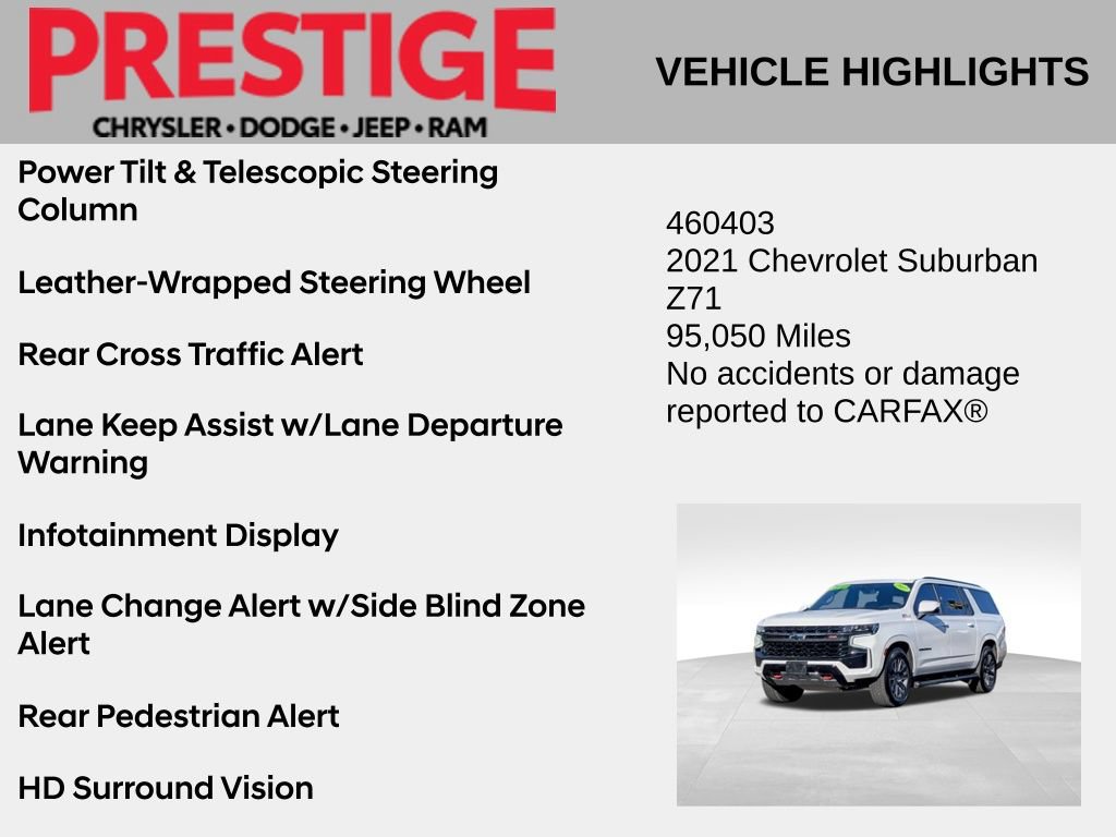 Used 2021 Chevrolet Suburban Z71 w/ Z71 Off-Road Package AWD/4WD image 10