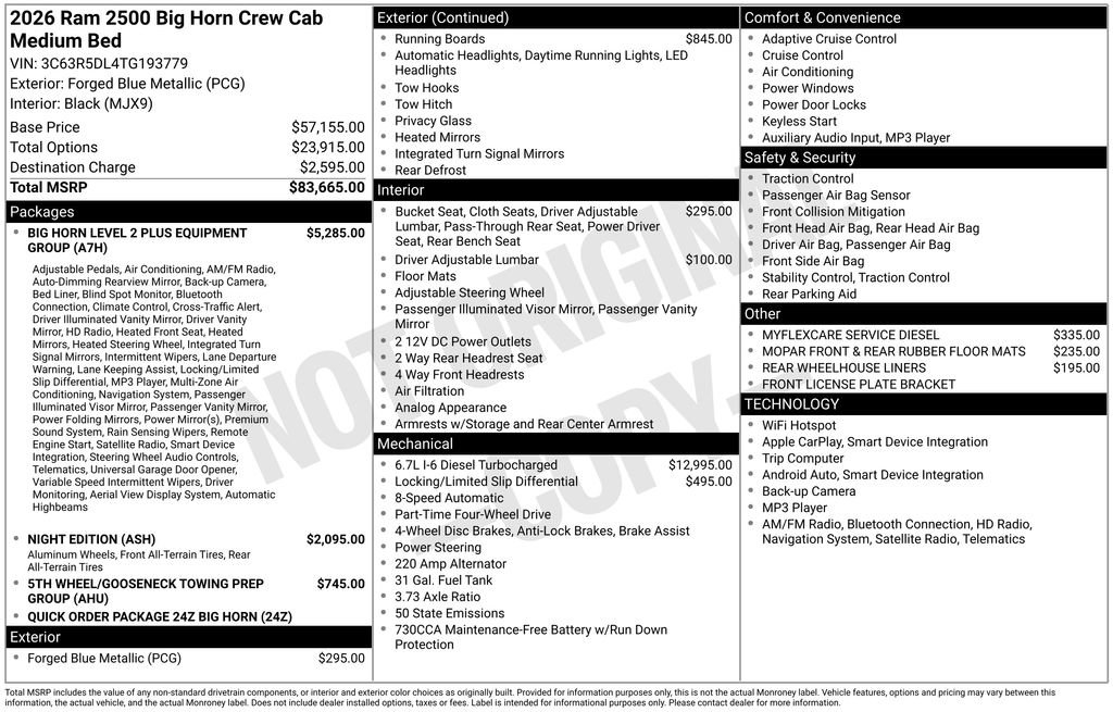New 2026 RAM 2500 Big Horn AWD/4WD image 6