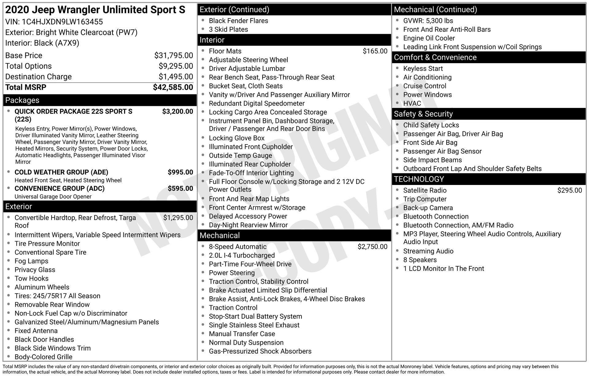 Used 2020 Jeep Wrangler Unlimited Sport S AWD/4WD image 18