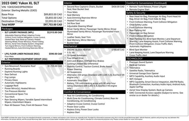 Used 2023 GMC Yukon XL SLT w/ SLT Luxury Package AWD/4WD image 34