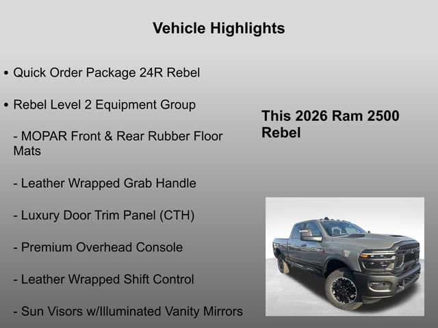 New 2026 RAM 2500 Rebel w/ Rebel Level 2 Equipment Group image 5