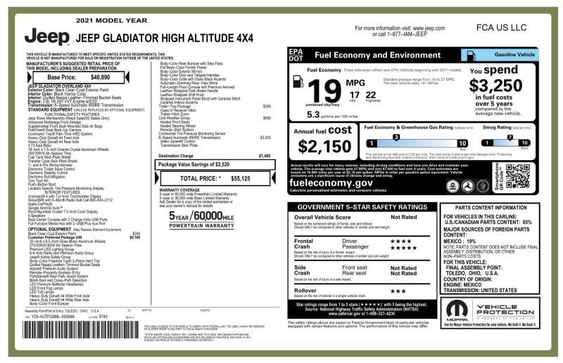 Used 2021 Jeep Gladiator Overland image 9