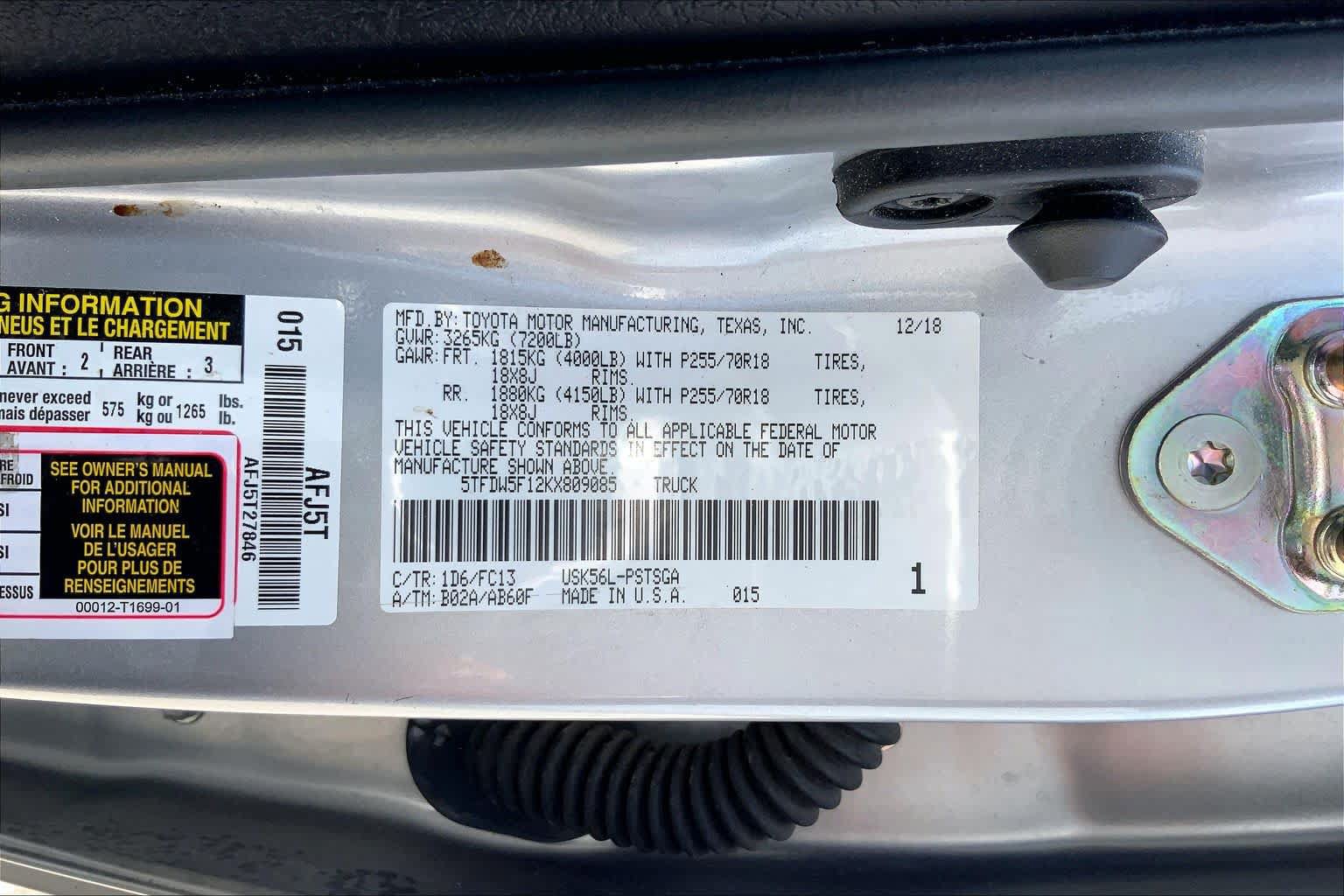 Used 2019 Toyota Tundra SR5 w/ SR5 Upgrade Package AWD/4WD image 36