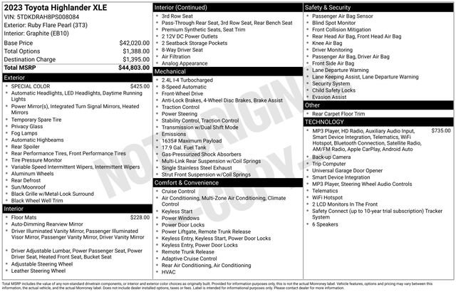 Used 2023 Toyota Highlander XLE FWD image 35