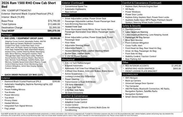 New 2026 RAM 1500 RHO w/ RHO Level 1 Equipment Group AWD/4WD image 32