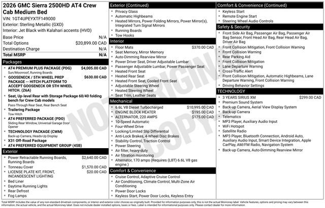 Used 2026 GMC Sierra 2500 AT4 w/ AT4 Premium Plus Package AWD/4WD image 20
