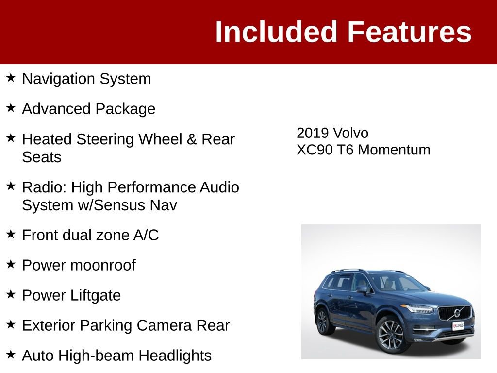 Used 2019 Volvo XC90 T6 Momentum w/ Advanced Package AWD/4WD image 3