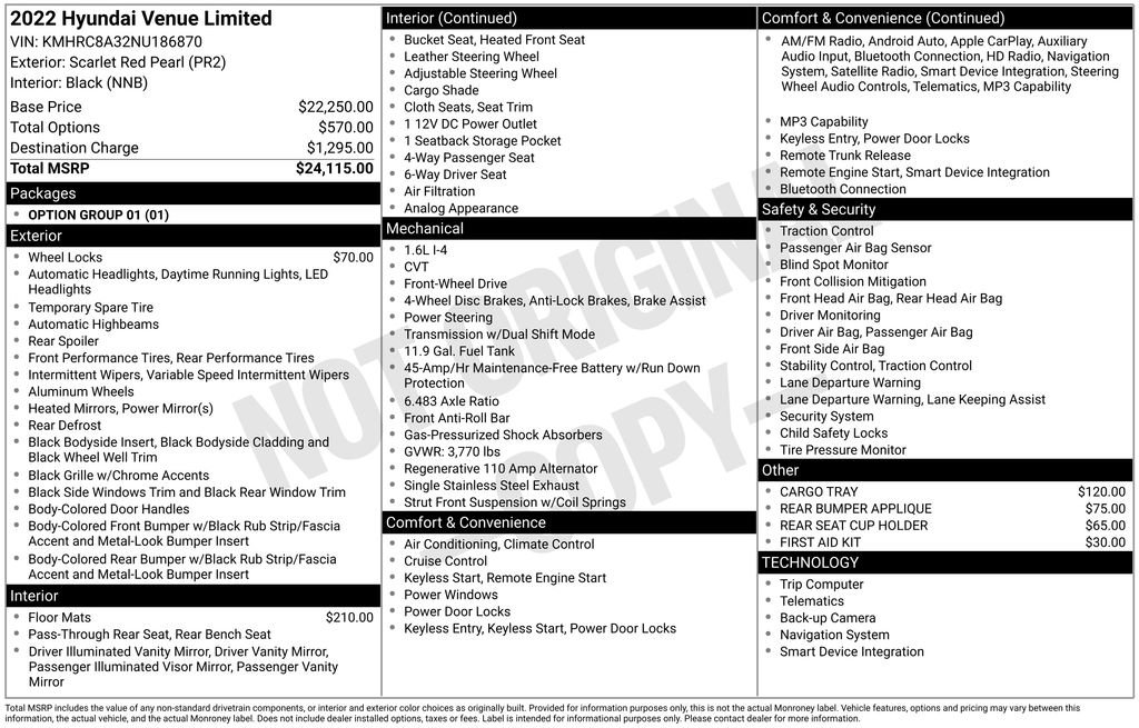 Certified 2022 Hyundai Venue Limited FWD image 10
