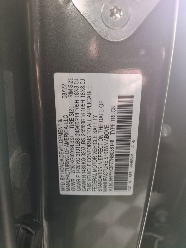 Certified 2022 Honda Ridgeline RTL-E image 33