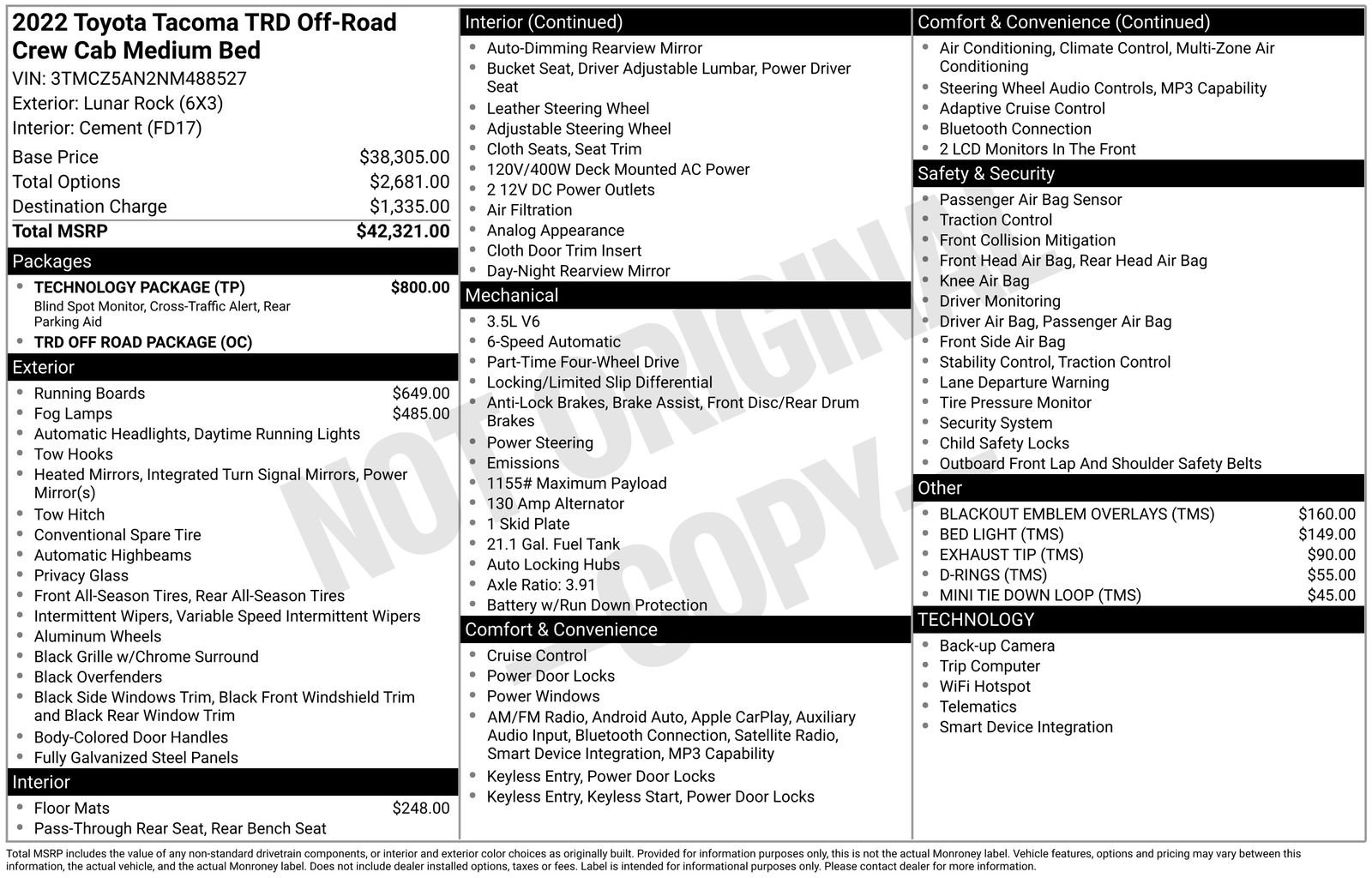 Used 2022 Toyota Tacoma TRD Off-Road w/ Technology Package image 10