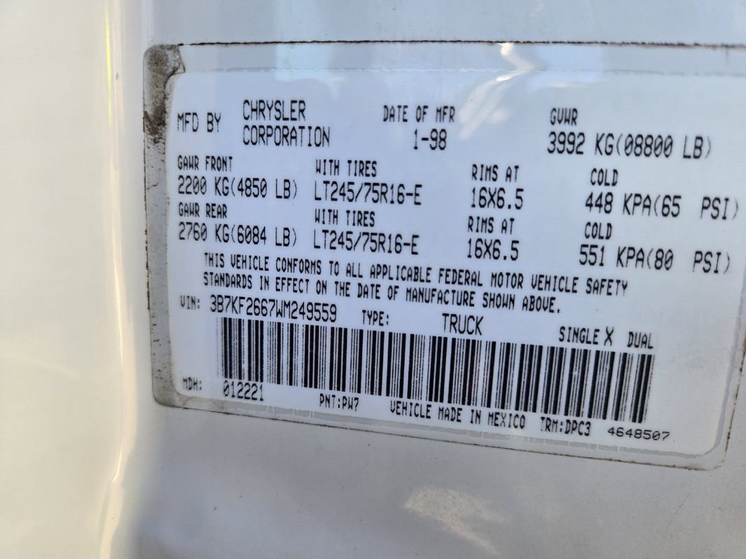 Used 1998 Dodge Ram 2500 Truck ST image 22