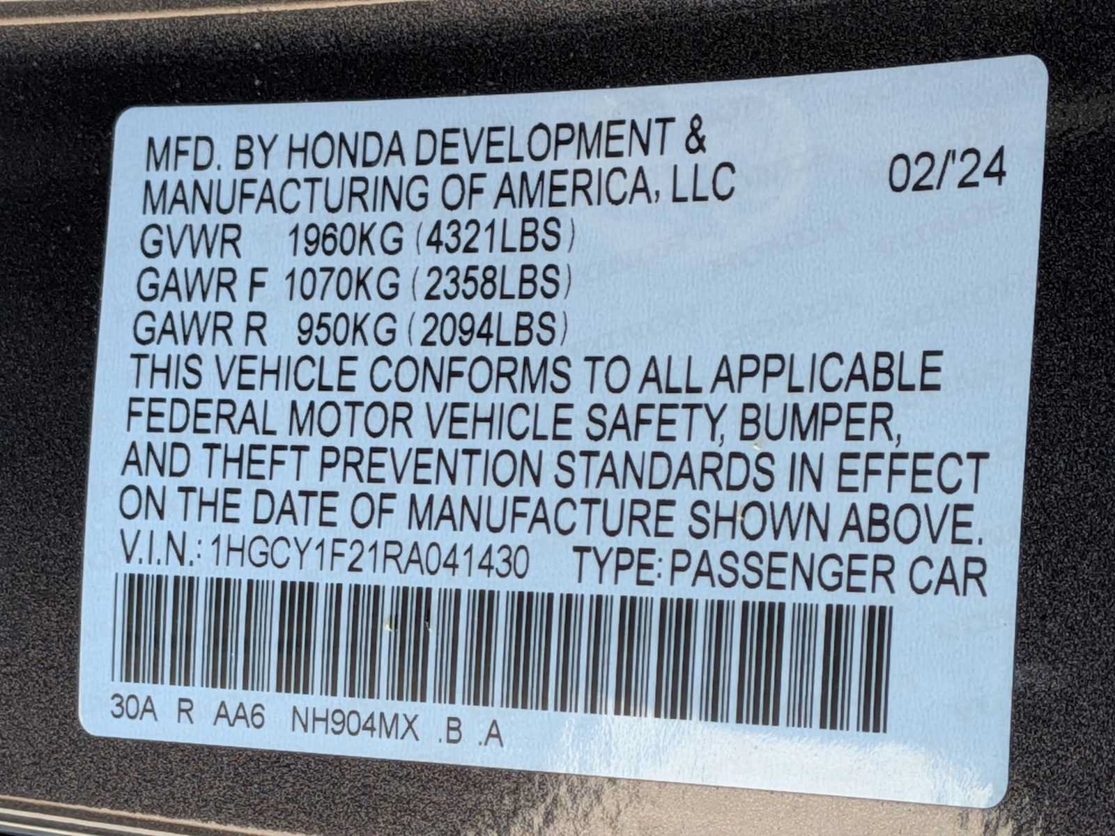 Certified 2024 Honda Accord LX image 30