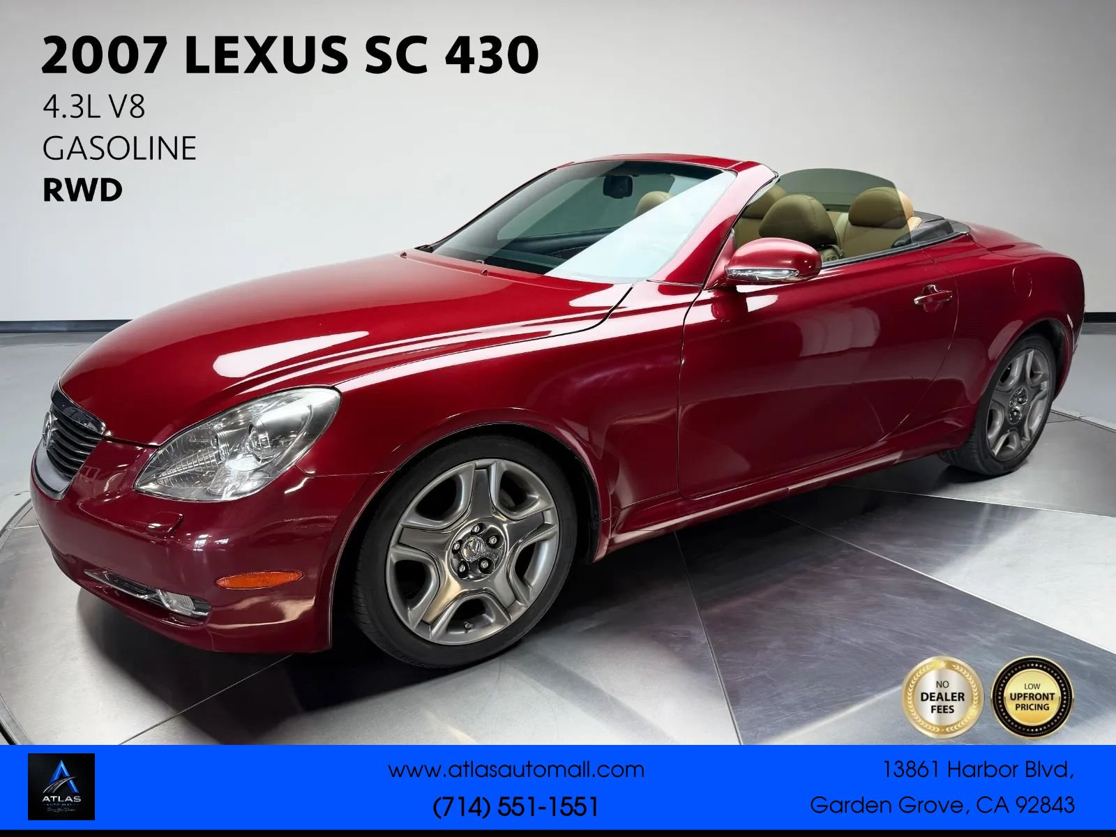 Used 2007 Lexus SC 430 Convertible w/ Preferred Accessory Pkg RWD image 1