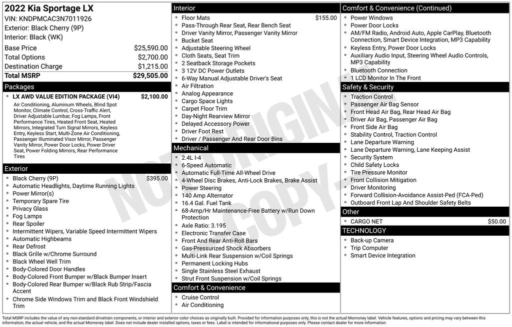 Certified 2022 Kia Sportage LX w/ LX AWD Value Edition Package image 29