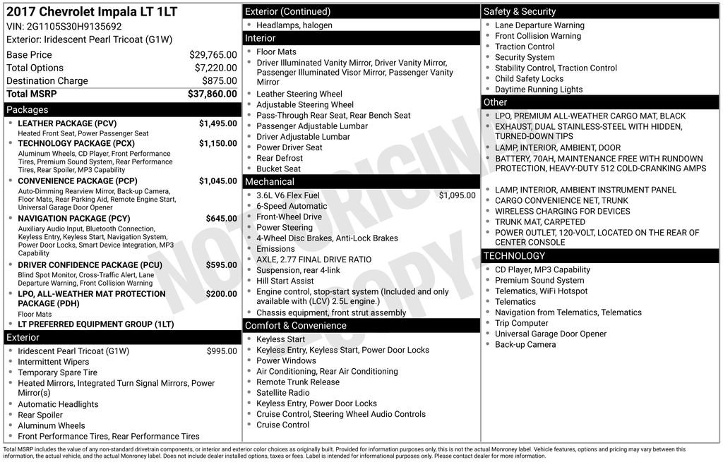 Used 2017 Chevrolet Impala LT w/ Leather Package FWD image 3