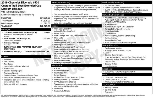 Used 2019 Chevrolet Silverado 1500 Custom Trail Boss w/ Custom Convenience Package image 5