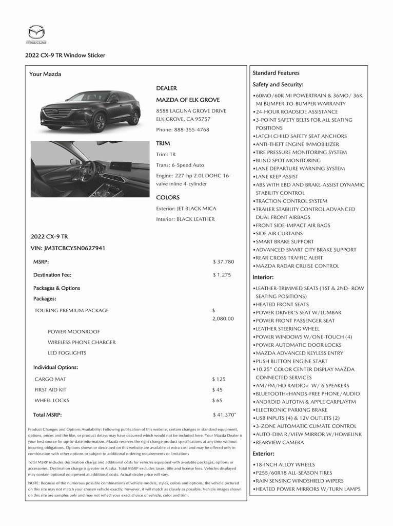 Used 2022 MAZDA CX-9 Touring w/ Touring Premium Package image 4