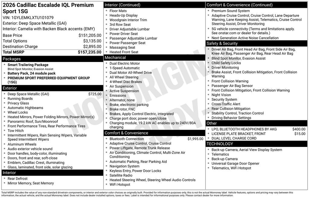 New 2026 Cadillac Escalade IQL Sport 2 AWD/4WD image 52