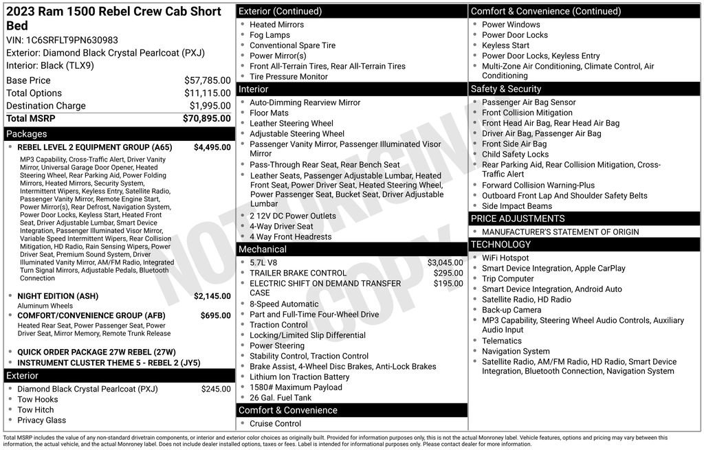 Used 2023 RAM 1500 Rebel w/ Rebel Level 2 Equipment Group AWD/4WD image 9