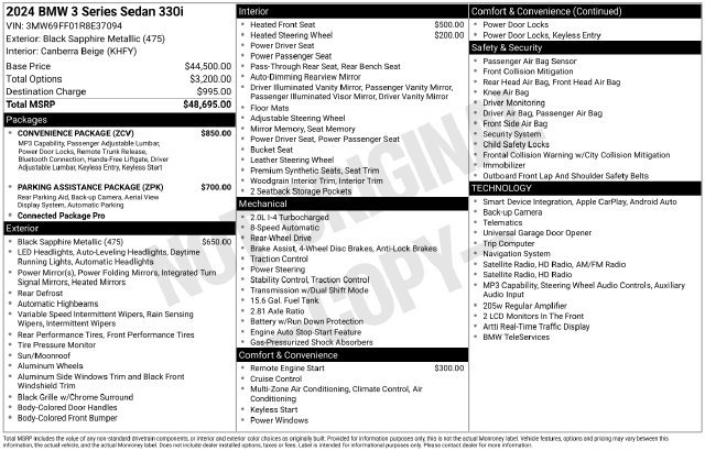 Certified 2024 BMW 330i Sedan w/ Convenience Package RWD image 44